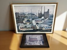 Two colour prints after L S Lowry,