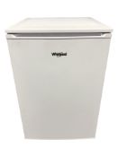A Whirlpool under bench fridge