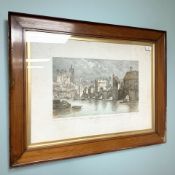 Henry William Brewer (1836 - 1903) : The Old Bridge Over The Tyne at Newcastle, colour print,