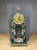An ornate reproduction gilt metal mounted Portico quartz timepiece signed 'Alfa', height 49 cm.