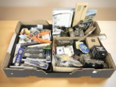 Miscellaneous items including collector's spoons, wristwatches, lapel badges, dressing table items,