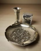 A silver two division card case, Chester marks,