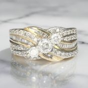 A 9ct gold diamond ring, approximately 0.75 carat, size N CONDITION REPORT: 4.
