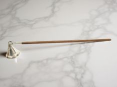 An Elizabeth II silver and wooden-handled candle snuffer, Sheffield 1997,