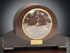 An Art Deco eight day mantel clock, height 23 cm.