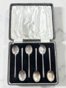 A set of six silver teaspoons,