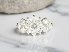 A 9ct synthetic cluster ring, size O CONDITION REPORT: 1.