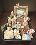 A group of Pendelfin rabbits.