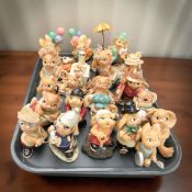 A group of Pendelfin rabbits.