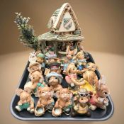 A group of Pendelfin rabbits.