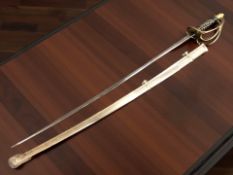 A copy of a Napoleonic French cuirassier heavy cavalry trooper's sword,
