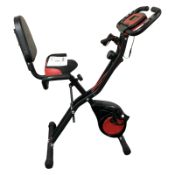 A folding exercise bike.