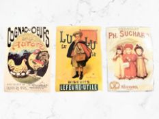 Three French Carexpo metal advertising plaques, each 20.5 cm x 14.