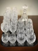 Several sets of crystal drinking glasses including rummers, wine glasses, etc,