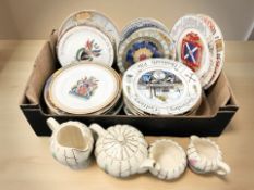 Assorted ceramic wall plates, Sudlow's burslem ceramic tea set.