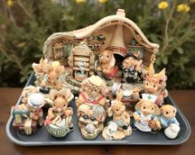 A group of Pendelfin rabbits.