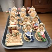 A group of Pendelfin rabbits.