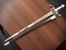A copy of a Renaissance sword, with 76 cm double edged steel blade,