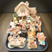 A group of Pendelfin rabbits.