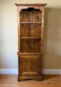 A Willis & Gambier pine corner cabinet, height 195 cm.