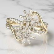 A 9ct gold diamond spinning ring, approximately 0.