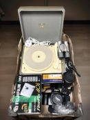 An HMV portable gramophone, Canon EOS1000F digital camera, further cameras including Fujifilm,