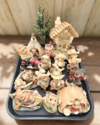 A group of Pendelfin rabbits.