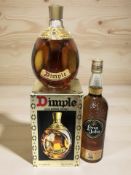 A bottle of Haig dimple scotch whisky, in carton, and a further bottle of Long John scotch whisky.