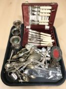 A quantity of EPNS cutlery, a case of fish cutlery, etc.