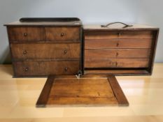 A Victorian four drawer apprentice chest, width 42 cm,