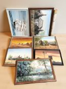 H Ostendorf : A group of oil on canvas paintings including several scenes and views of the