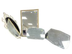 A group of four 20th century mirrors.