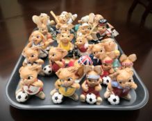 A group of Pendelfin rabbits.