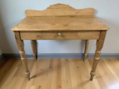 A Victorian pine side table, 97 cm x 50 cm x 93 cm.
