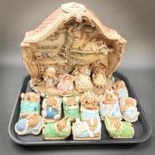 A group of Pendelfin rabbits.