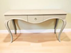 A Coach House French-style painted single drawer side table on cabriole legs,