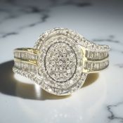 A 9ct gold diamond cluster ring, approximately 0.