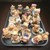 A group of Pendelfin rabbits.