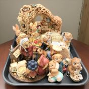 A group of Pendelfin rabbits.