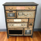 A John Lewis multi-drawer chest, 73 cm x 32 cm x 95 cm.