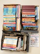 A collection of annuals including Beano, The Dandy, Oor Wullie, 78 vinyl records, etc.