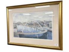 After Tom MacDonald : The Millennium Bridge, signed in pencil, 63 cm x 40 cm.