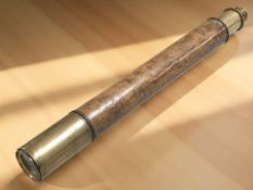 A 19th century brass and leather telescope by J & H Doublet Opticians for City Road, Finsby, London,