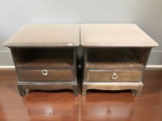 A pair of Stag Minstrel four drawer bedside stands,