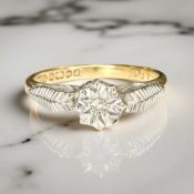 An 18ct gold illusion-set diamond ring, size J CONDITION REPORT: 2.