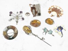 A 19th century ruby and seed pearl cluster ring (a/f),