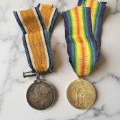 A First World War pair comprising British War Medal and Victory Medal, named to 203250 Pte. G.