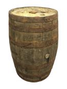 A coopered oak barrel