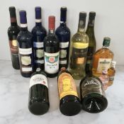 Thirteen various alcohol miniatures including Three Barrels rare old French brandy, port,