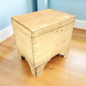 A pine commode chest, width 48 cm.